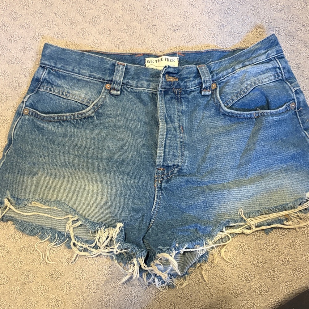 We The Free Distressed Blue Jean Shorts